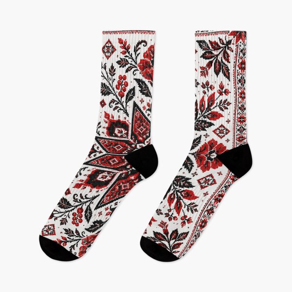 Item preview, Intricate Ukrainian Folk Floral Embroidery - Red and Black Vyshyvanka Art designed and sold by BrainCurves.