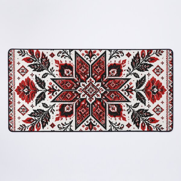 Item preview, Intricate Ukrainian Folk Floral Embroidery - Red and Black Vyshyvanka Art designed and sold by BrainCurves.