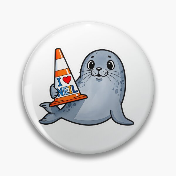 Item preview, Neil the Seal Holding Favorite Traffic Cone designed and sold by duduartwork.