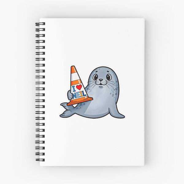 Item preview, Neil the Seal Holding Favorite Traffic Cone designed and sold by duduartwork.