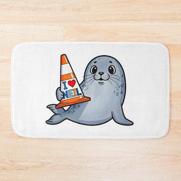 Item preview, Neil the Seal Holding Favorite Traffic Cone designed and sold by duduartwork.