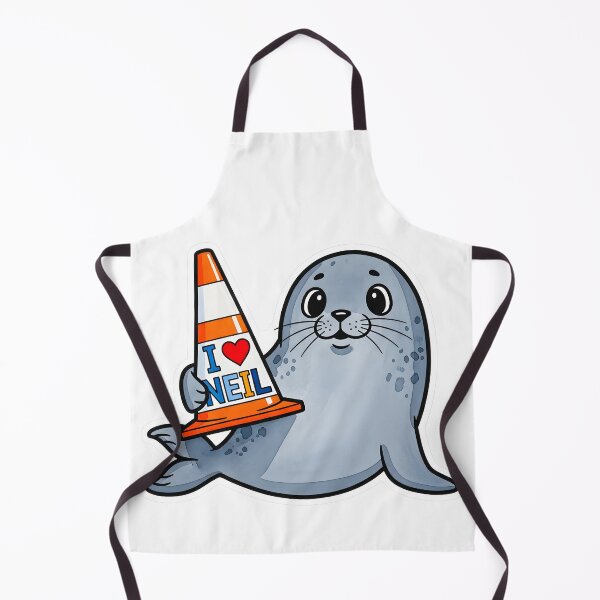 Item preview, Neil the Seal Holding Favorite Traffic Cone designed and sold by duduartwork.