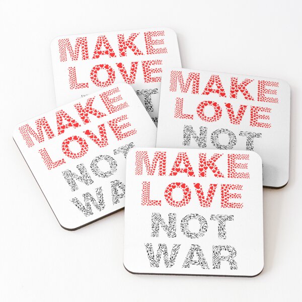 Item preview, Make Love Not War Red Hearts Peace Love Retro Typography Protest Art designed and sold by CLC54.
