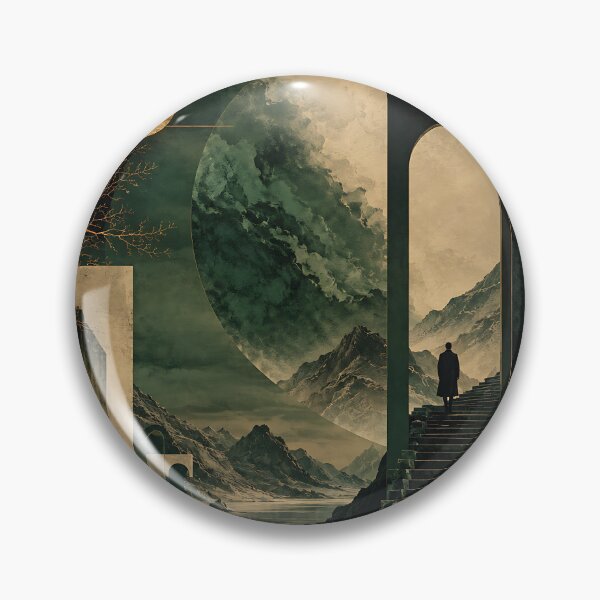 Item preview, Dark Surreal Dreamscape Solitary Figure Ancient Ascent designed and sold by Aureva Arts Shop.