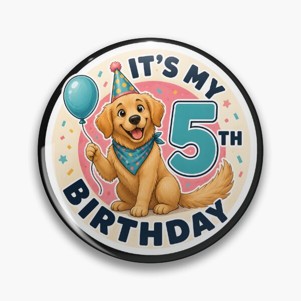 Item preview, Cute Dog 5th Birthday Party Outfit Kids 5 Years Old designed and sold by DrawHandArt.