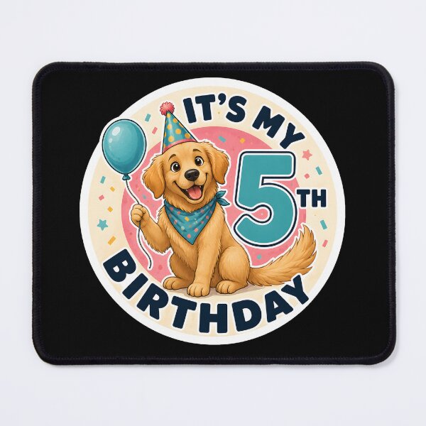Item preview, Cute Dog 5th Birthday Party Outfit Kids 5 Years Old designed and sold by DrawHandArt.
