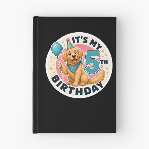 Item preview, Cute Dog 5th Birthday Party Outfit Kids 5 Years Old designed and sold by DrawHandArt.