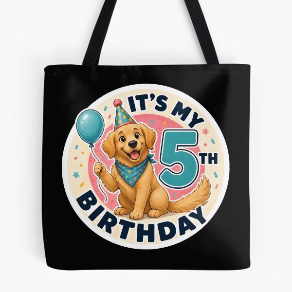 Item preview, Cute Dog 5th Birthday Party Outfit Kids 5 Years Old designed and sold by DrawHandArt.