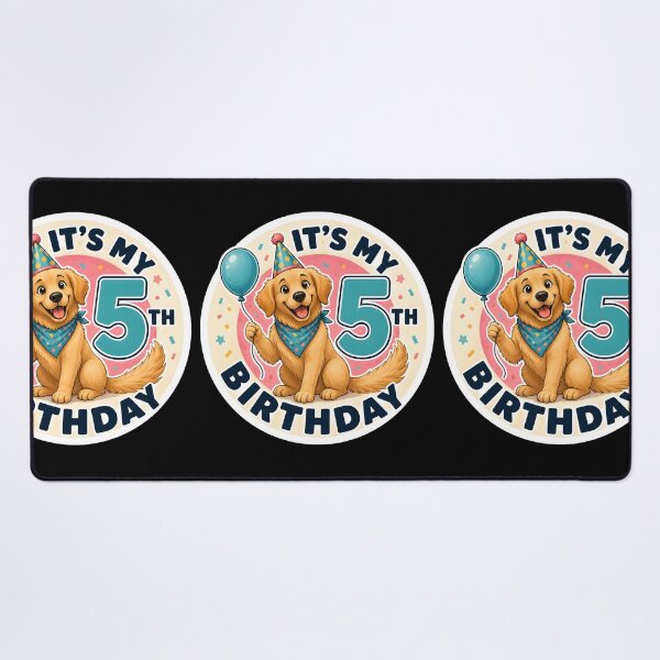 Item preview, Cute Dog 5th Birthday Party Outfit Kids 5 Years Old designed and sold by DrawHandArt.