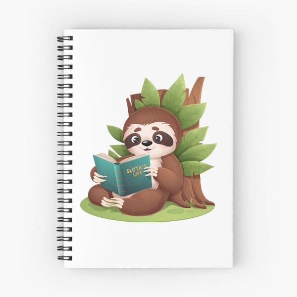 Item preview, SLOTH READING CARTOON CHARACTER  designed and sold by SudeeshArt.