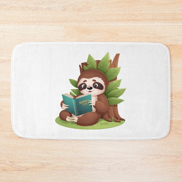 Item preview, SLOTH READING CARTOON CHARACTER designed and sold by SudeeshArt.