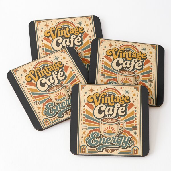 Item preview, Vintage Cafe Energy Retro Coffee Poster designed and sold by Sketchlegacy.
