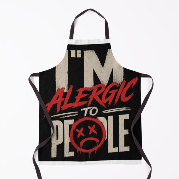 Item preview, I'm Allergic to People Grunge Sad Face Funny Introvert Dark Humor Art designed and sold by Leogasup.