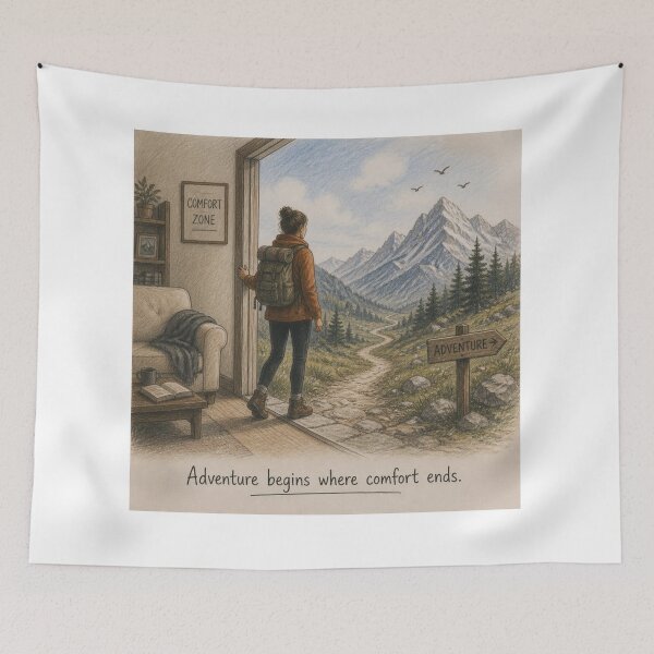 Item preview, Adventure begins where comfort ends designed and sold by CinemaChronik.