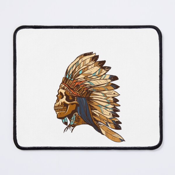 Item preview, Tribal Skeleton Head Skull And War Feather Men Native American Headdress designed and sold by Gbriel3.