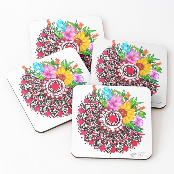 Item preview, Mandala composition with flowers and sunflower designed and sold by TommyDraws-5-.