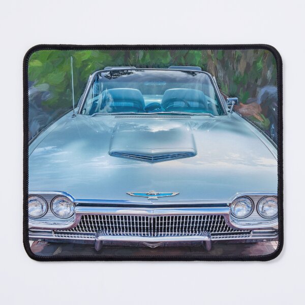Item preview, 1963 Ford Thunderbird Roadster Light Blue Metallic Technical Blueprint Car Poster designed and sold by RichFrancoCars.