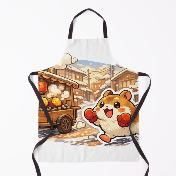 Item preview, Cute Hamster Chasing Yakiimo Truck Sticker – Japanese Showa Winter Kawaii Design designed and sold by kawaii animal store (in Japan).