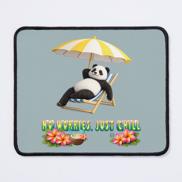 Item preview, No Worries. Just Chill. Cute Relaxing Panda Beach Vacation 3D Design designed and sold by gauthier-studio.
