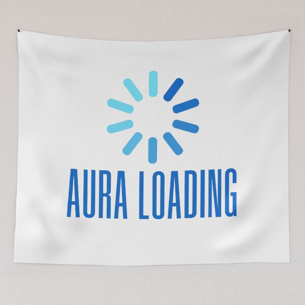 Item preview, Aura Loading. Blue Buffering Meme Typography designed and sold by Memes N Lore .