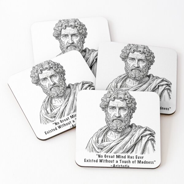Item preview, Aristotle Quote - No Great Mind Without Madness... designed and sold by Deviant Logic Design.