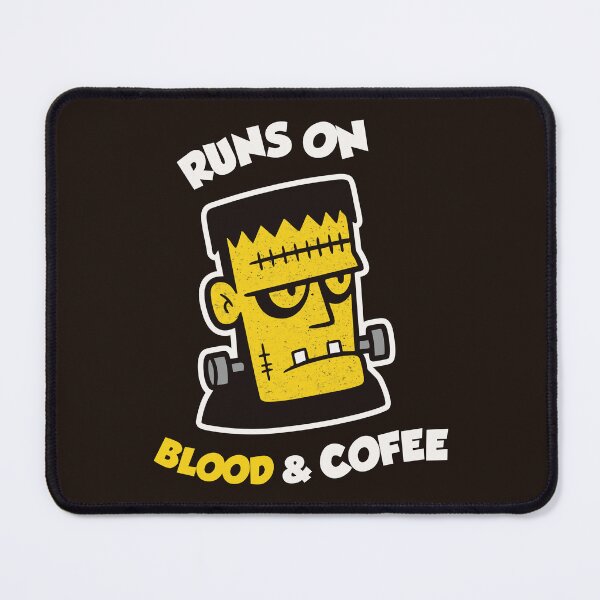 Item preview, Runs On Blood And Coffee Funny Vampire Halloween Retro designed and sold by CamaleonDesigns.