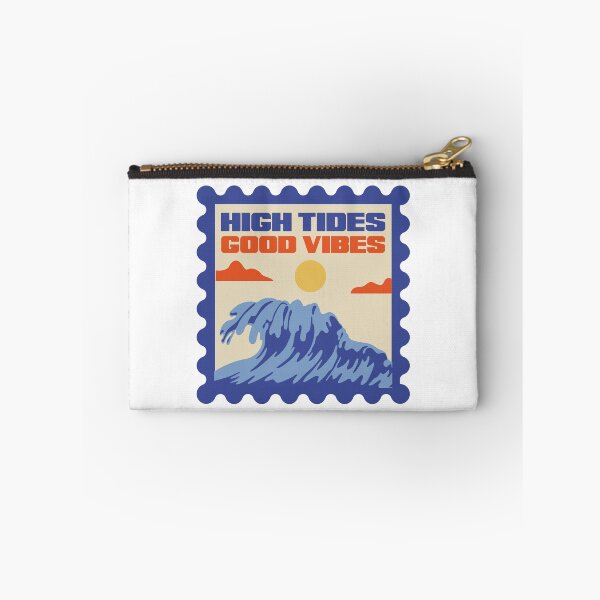 Item preview, High Tides Good Vibes Surf Stamp Print designed and sold by velorea.