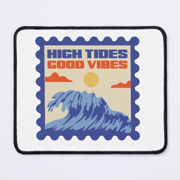 Item preview, High Tides Good Vibes Surf Stamp Print designed and sold by velorea.