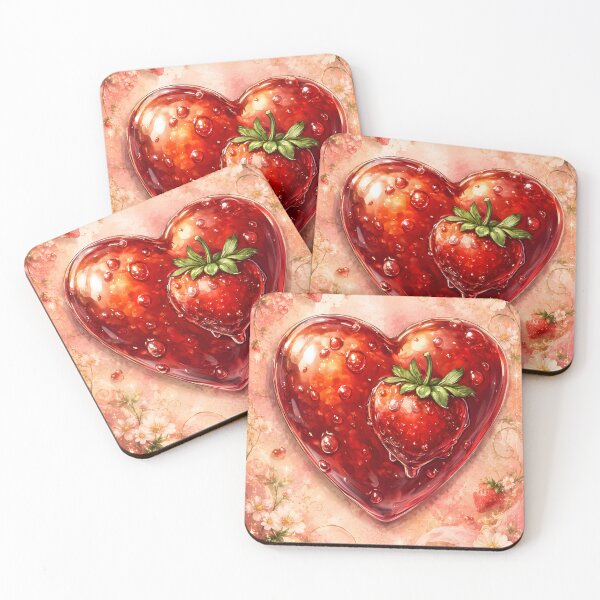 Item preview, Hearts 23 - Glassy Strawberry Jam Heart Illustration designed and sold by NikaNavi.
