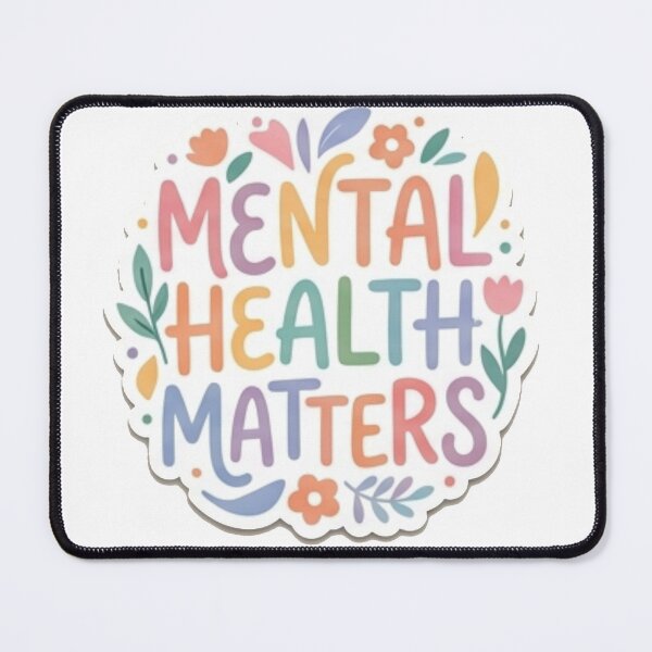 Item preview, Mental Health Matters Cute Colorful Floral Positive Quote designed and sold by Rehnair.