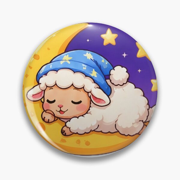 Item preview, Sleeping Lamb on Moon Kawaii Sticker designed and sold by DailyDoodlesBySumbul.