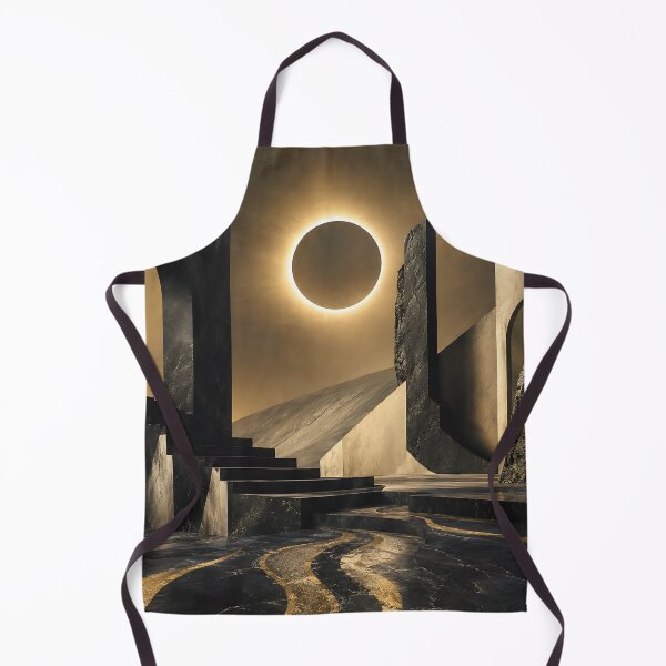 Item preview, Solar Eclipse Dark Marble Surreal Architecture Art designed and sold by Aureva Arts Shop.