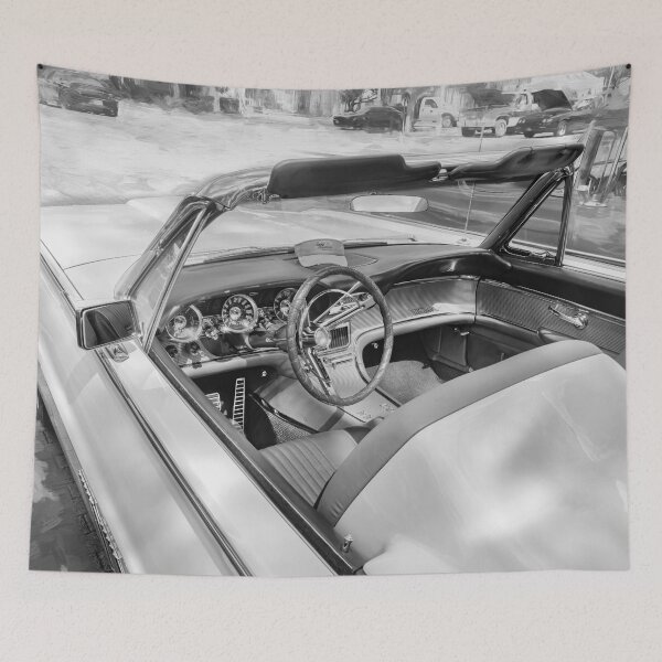 Item preview, Monochrome 1963 Ford Thunderbird Bullet Bird Fine Art Poster designed and sold by RichFrancoCars.