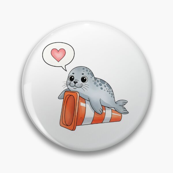 Item preview, Neil the Seal Loves Traffic Cones designed and sold by duduartwork.