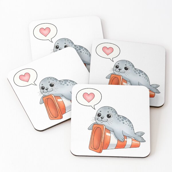 Item preview, Neil the Seal Loves Traffic Cones designed and sold by duduartwork.