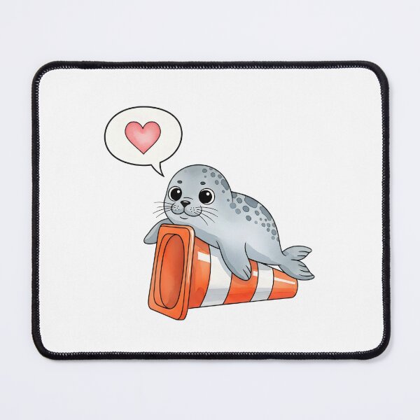 Item preview, Neil the Seal Loves Traffic Cones designed and sold by duduartwork.