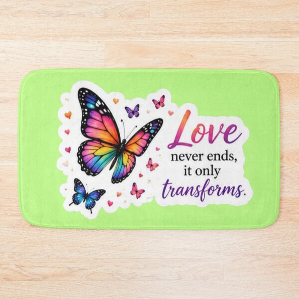 Item preview, Love Transforms Rainbow Butterfly - Vibrant Whimsical Quote Sticker designed and sold by Scro-Ciob-Shop.