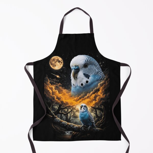 Item preview, Mystical Budgie Howling At Moon Forest Parakeet Art designed and sold by d247.