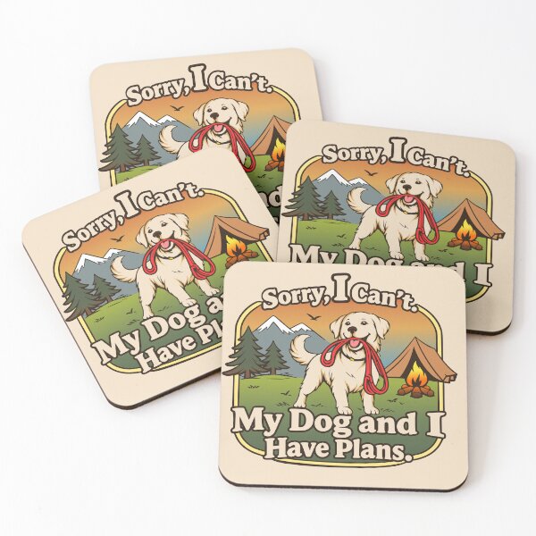 Item preview, My Dog and I Have Plans dog camping motif designed and sold by Pommes im Bett.
