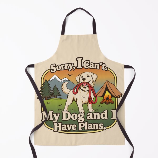 Item preview, My Dog and I Have Plans dog camping motif designed and sold by Pommes im Bett.