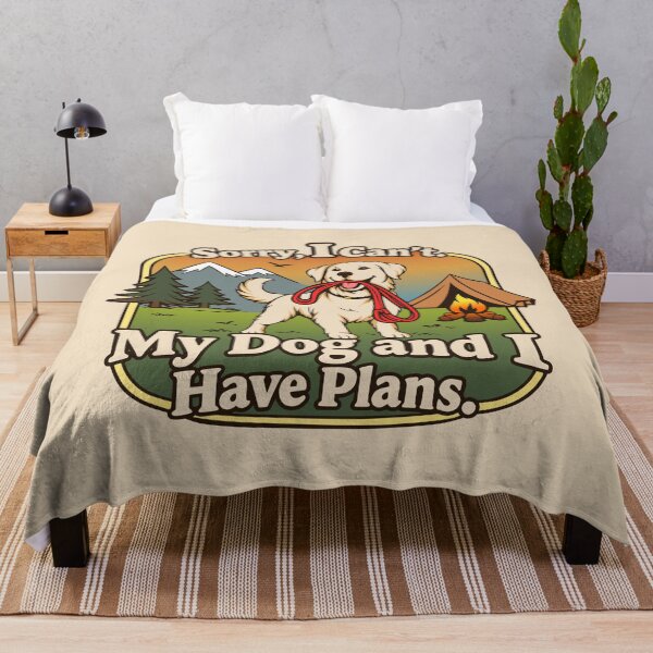 Item preview, My Dog and I Have Plans dog camping motif designed and sold by Pommes im Bett.