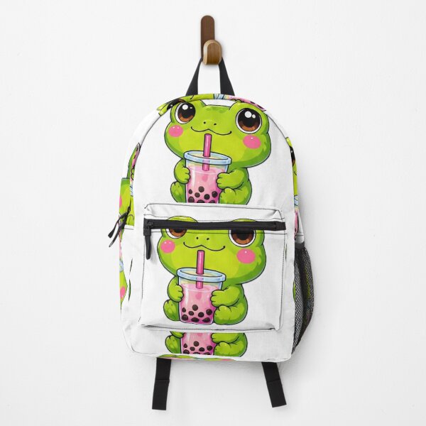 Item preview, Cute Frog Drinking Bubble Tea Kawaii Sticker designed and sold by DailyDoodlesBySumbul.