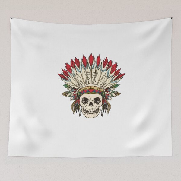 Item preview, Amazing Tribal Skeleton Head Skull And War Feather designed and sold by Gbriel3.