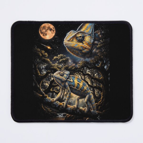 Item preview, Cosmic Chameleon Howling At Moon Reptile Art designed and sold by d247.