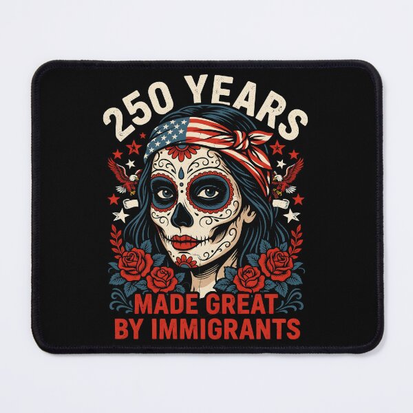 Item preview, 250 Years Made Great By Immigrants Sugar Skull Lady American Flag History Lover designed and sold by Redgiant87x.