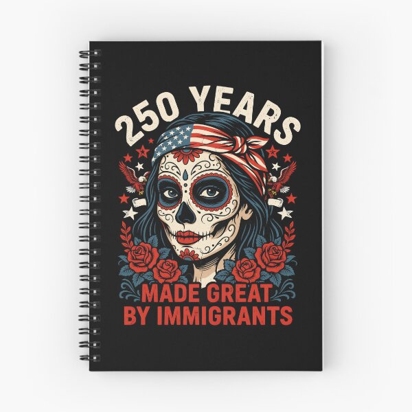 Item preview, 250 Years Made Great By Immigrants Sugar Skull Lady American Flag History Lover designed and sold by Redgiant87x.
