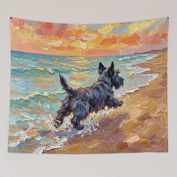 Item preview, Beach Day – Scottish Terrier designed and sold by AjaTrier.