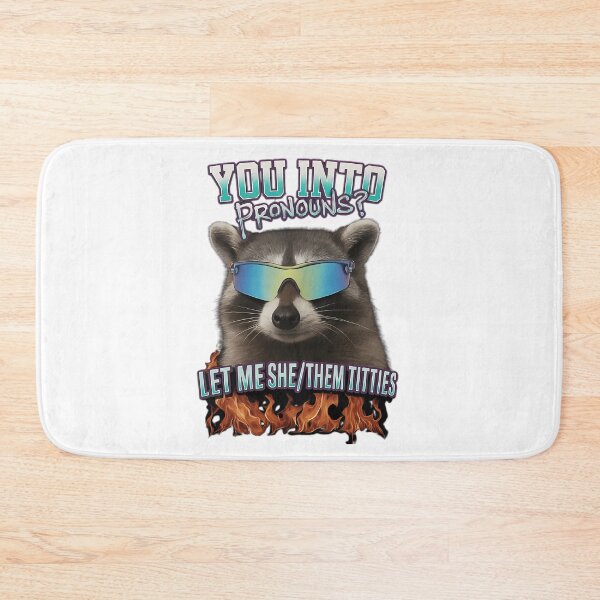 Item preview, Stylish Pronouns Design  Funny Raccoon Art Inappropriate Humor Ironic Meme Gift For Her Women Men And Girls designed and sold by evaejulias.