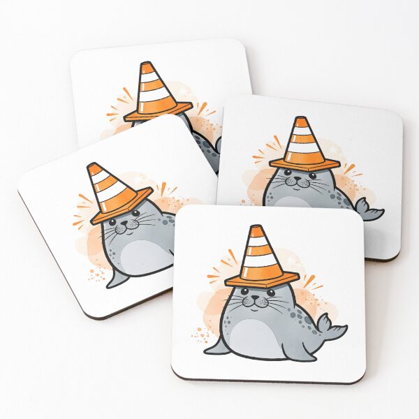 Item preview, Neil the Seal with Traffic Cone Hat designed and sold by duduartwork.
