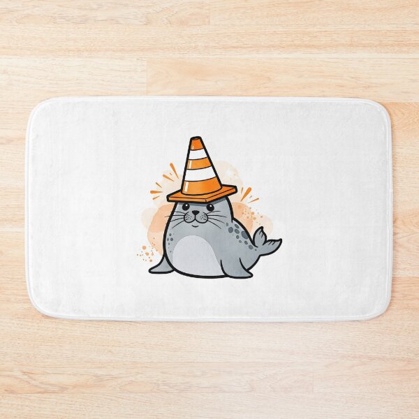 Item preview, Neil the Seal with Traffic Cone Hat designed and sold by duduartwork.